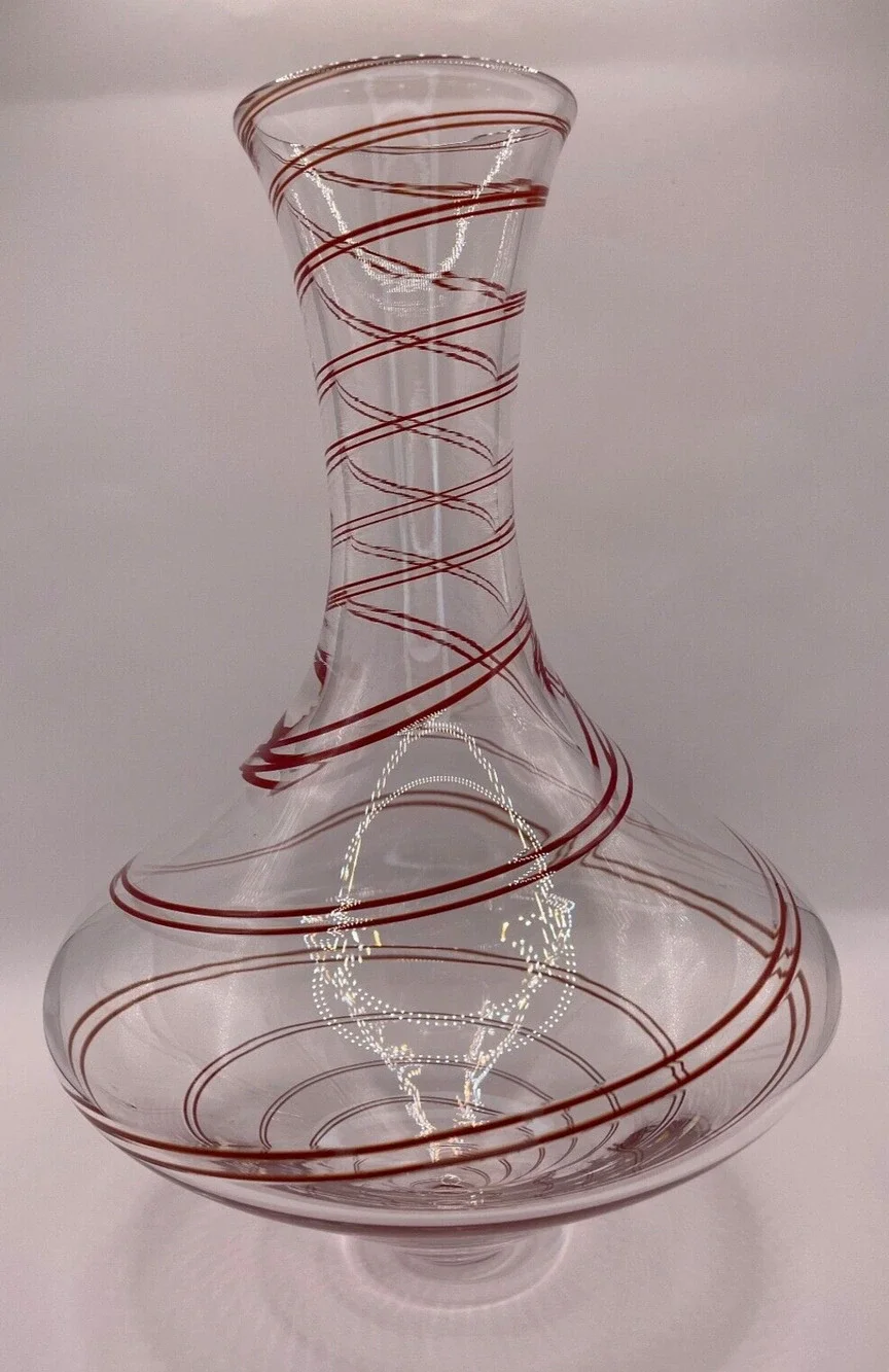 Signed Nicholas Kekic Rolling Red Wine Decanter - Blown Glass - Pre-owned